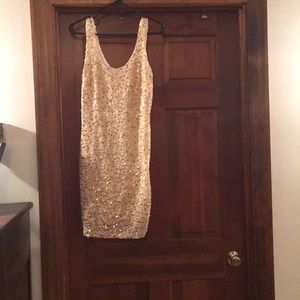 Beige and Gold sequin dress. Size Medium